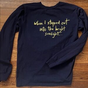The Outsiders Official Tour Navy Blue Long Sleeve Shirt with Yellow Text